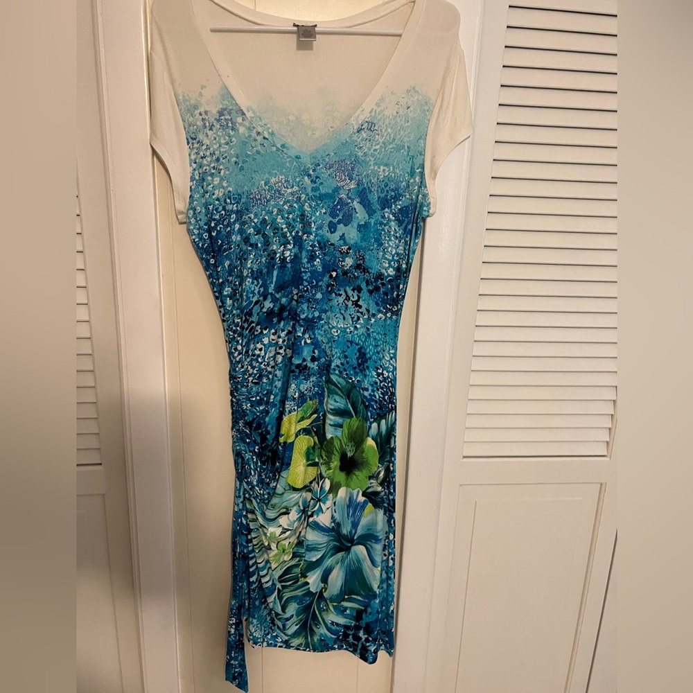 Beautiful Cache vibrant dress with rouching in the right places very sexy